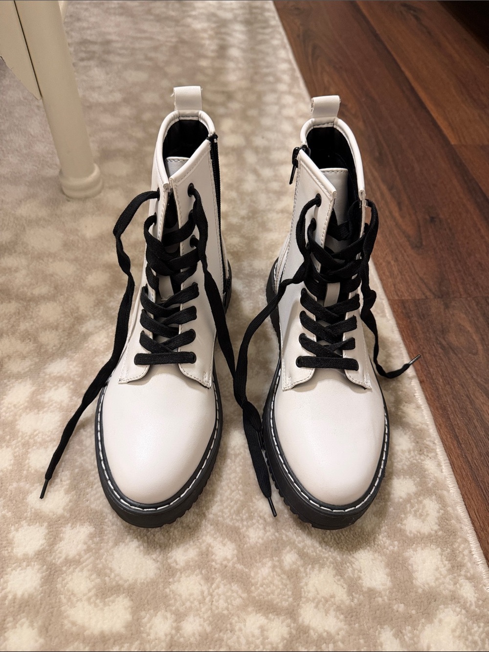 Madden Girl White Combat Boots - Picture 4 of 5
